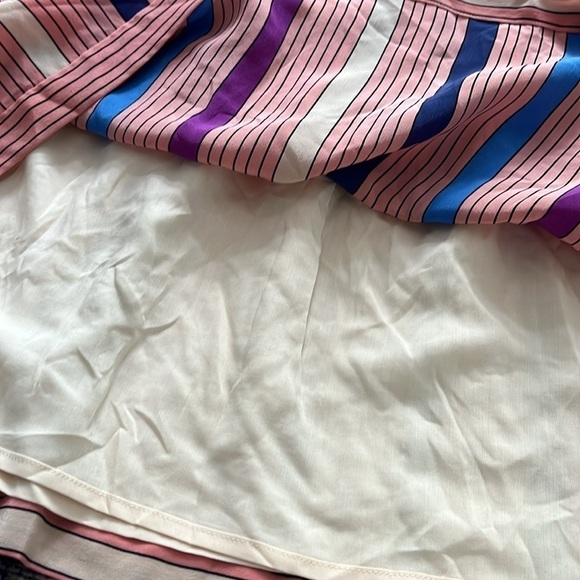 ⚡️ See by Chloé Striped Silk Mini Skirt, Pink/Black, Size 4 - Picture 7 of 8